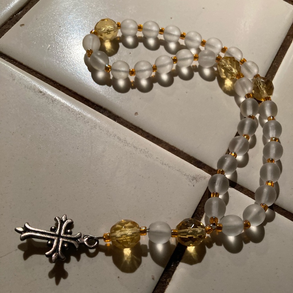 Glass Crystal Prayer Bracelet